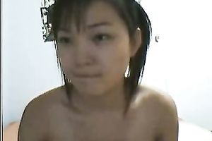 Skinny Asian dark brown cutie on livecam dancing for me all in nature's garb