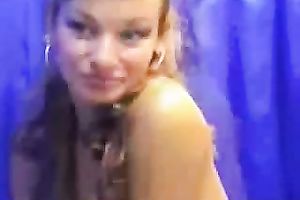 Torrid Russian web camera blondie plays with metal sex tool for me