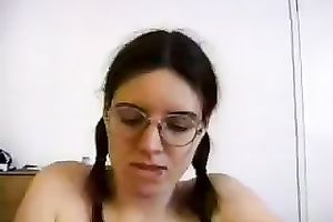Chubby nerdy black cock sluts from library is a wild cum eating wench