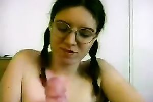 Chubby nerdy black cock sluts from library is a wild cum eating wench