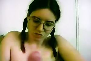 Chubby nerdy black cock sluts from library is a wild cum eating wench