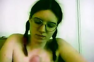 Chubby nerdy black cock sluts from library is a wild cum eating wench