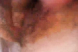 Cute Korean dark brown skank masturbates her bushy love tunnel