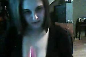 Playful chunky webcam legal age teenager plays with her moist bawdy cleft