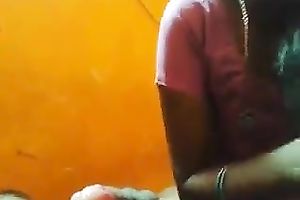 Quite cute non-professional Desi brunette hair wife was blowing her partner's ramrod