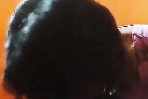 Quite cute non-professional Desi brunette hair wife was blowing her partner's ramrod