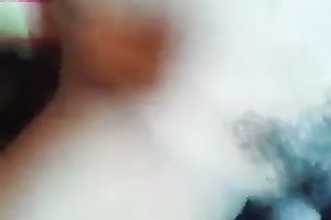 Quite cute non-professional Desi brunette hair wife was blowing her partner's ramrod