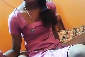 Quite cute non-professional Desi brunette hair wife was blowing her partner's ramrod