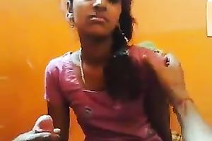 Quite cute non-professional Desi brunette hair wife was blowing her partner's ramrod