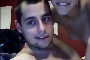 Young redhead GF receives wild topping my rod on cam chat