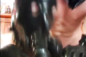 Absolute eager leather clad erotic doxy receives screwed