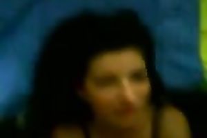 Sassy brunette hair housewife with gorgeous face got giant facial jizz flow