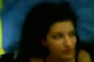 Sassy brunette hair housewife with gorgeous face got giant facial jizz flow