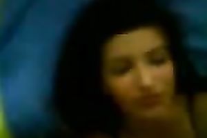 Sassy brunette hair housewife with gorgeous face got giant facial jizz flow