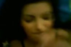 Sassy brunette hair housewife with gorgeous face got giant facial jizz flow