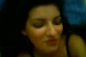 Sassy brunette hair housewife with gorgeous face got giant facial jizz flow