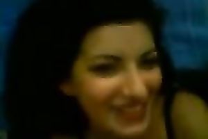 Sassy brunette hair housewife with gorgeous face got giant facial jizz flow