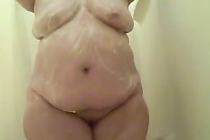 I take shower and expose my giant and plump aged curves
