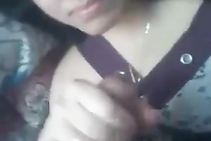 Cute dark brown legal age teenager girlfriend sensually licks the tip