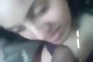 Cute dark brown legal age teenager girlfriend sensually licks the tip