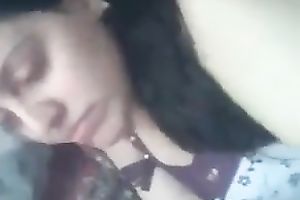 Cute dark brown legal age teenager girlfriend sensually licks the tip