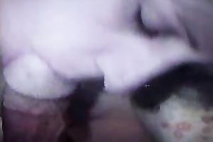 Aroused golden-haired Russian wife carefully sucks my palpitating rod