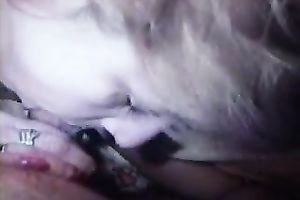 Aroused golden-haired Russian wife carefully sucks my palpitating rod