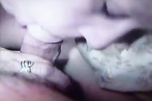 Aroused golden-haired Russian wife carefully sucks my palpitating rod