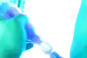 Kinky large breasted hottie taped her own masturbation solo show with a toy