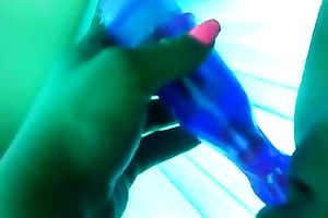 Kinky large breasted hottie taped her own masturbation solo show with a toy