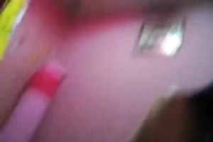 Cute and glamorous dark brown engulfing her boyfriend's diminutive 10-Pounder