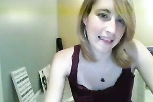 Alone and excited golden-haired haired cam nympho teased her own vagina