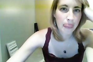 Alone and excited golden-haired haired cam nympho teased her own vagina