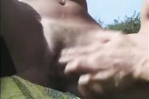 Hypnotizing brunette hair seductress has outdoors fellatio sex