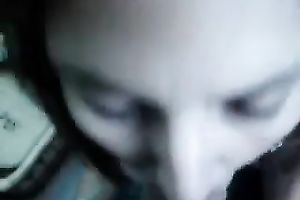 My charming brunette hair GF sucks my wang playfully in homemade POV