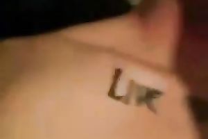 Slender tattooed brunette hair GF of mine knows how to jump on my dick