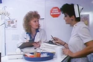 Sexy nurse rides her man's ramrod in cowgirl position