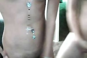 Tight and youthful web camera lesbies diddle every other's snatches for me