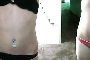 Tight and youthful web camera lesbies diddle every other's snatches for me