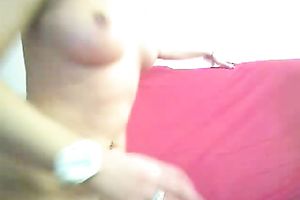 Busty white playgirl in pink underware flashes her titties