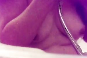 My perverted GF flashed her bumpers during the time that taking a shower at home