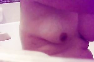 My perverted GF flashed her bumpers during the time that taking a shower at home