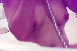My perverted GF flashed her bumpers during the time that taking a shower at home