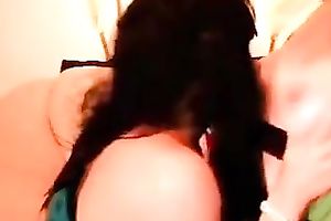 Two lusty cum hungry dark brown nympho were engulfing my friend's rod