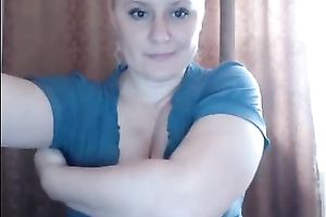 Awesome pallid but super hot webcam mother I'd like to fuck nude her large love melons