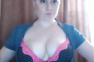 Awesome pallid but super hot webcam mother I'd like to fuck nude her large love melons