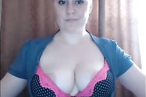Awesome pallid but super hot webcam mother I'd like to fuck nude her large love melons