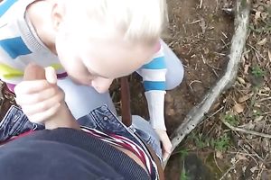 Kinky slim blond honey showed scones and gave my buddy a oral