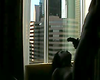 Standing by the window getting her wet pussy fucked hard by bbc.