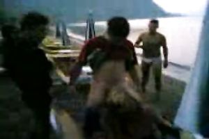 Amateur Mature Wife Blows Teen Cock On The Public Beach